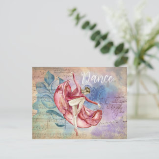 Ballerina und Sheet Music Nature Fantasy Dance Postkarte