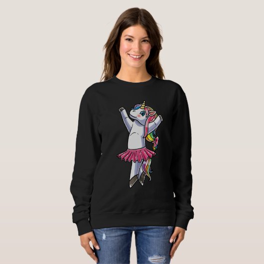 Ballerina Unicorn Ballet Dance Dancing Danseuse Sweatshirt (Vorne ganz)