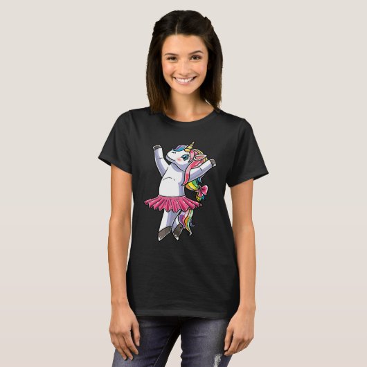 Ballerina Unicorn Ballet Dance Dancing Danseuse T-Shirt (Vorne ganz)