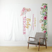 Ballerina & Unicorn Girly Babydusche Hintergrund Wandteppich (Beispiel (Horizontal))