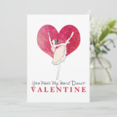 Ballerina Valentine macht meinen Herztanz Feiertagskarte (Stehend Vorderseite)