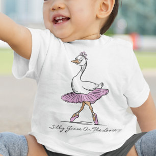 Ballerina Verrückte Gans Auf Freiem Fuß Benutzerde Baby T-shirt