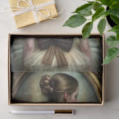 Ballerina Vintage Creme & Brown Bows Decoupage Seidenpapier (Geschenk)