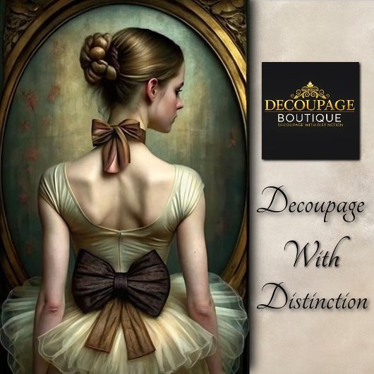 Ballerina Vintage Creme & Brown Bows Decoupage Seidenpapier