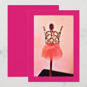 Ballerina Wand Einladung (Vorne/Hinten)