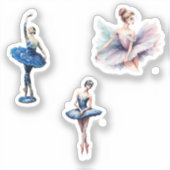 Ballerina Wasserfarbe Aufkleber (Vorderseite)