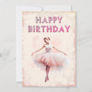 Ballerina Watercolor Happy Birthday Feiertagskarte