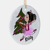Ballerina-Weihnachtsverzierung Keramik Ornament (Rechts)