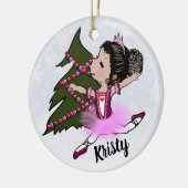 Ballerina-Weihnachtsverzierung Keramik Ornament (Links)