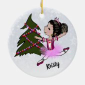 Ballerina-Weihnachtsverzierung Keramik Ornament (Hinten)