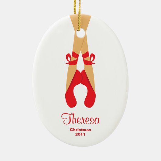 Ballerina-Weihnachtsverzierung Keramikornament (Hinten)