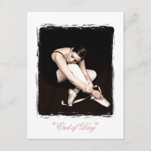 Ballerina weiße Postkarte am Ende des Tages