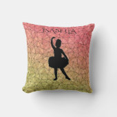 Ballerina werfen Kissen mit personalisiertem Namen (Vorderseite)