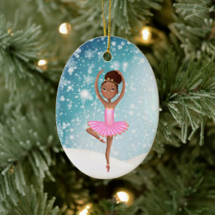 Ballerina Winter Snow Holiday Ballet Weihnachten Keramik Ornament
