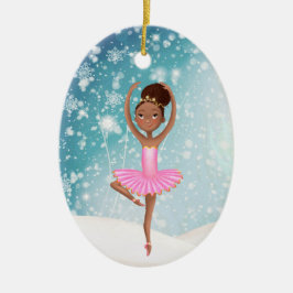 Ballerina Winter Snow Holiday Ballet Weihnachten Keramik Ornament