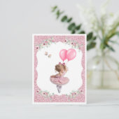 Ballerina wird 3 Geburtstag Digital-Download  Einladung (Stehend Vorderseite)
