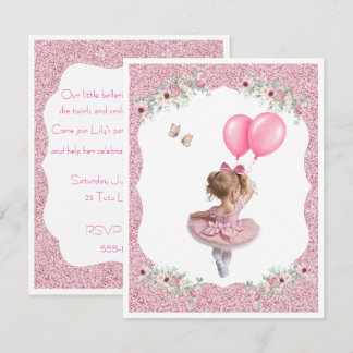 Ballerina wird 3 Geburtstag Digital-Download Einladung