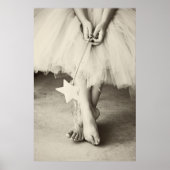 Ballerina Zehen (schwarz-weiß) Poster (Vorne)