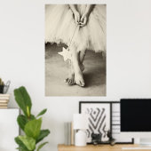 Ballerina Zehen (schwarz-weiß) Poster (Heimbüro)