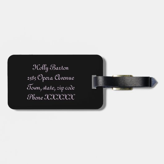 Ballerinaeule Gepäckanhänger (Rückseite horizontal)