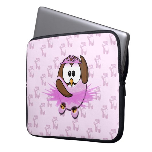 Ballerinaeule - Glitter Laptopschutzhülle (Vorderseite Links)