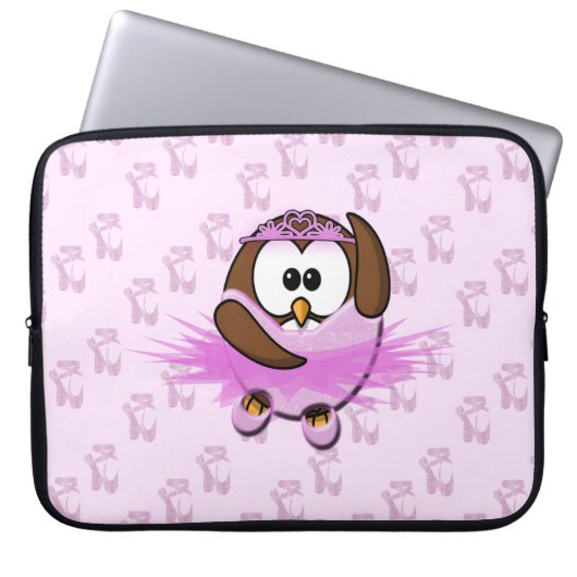 Ballerinaeule - Glitter Laptopschutzhülle (Vorderseite)