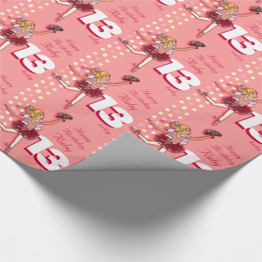 Ballerinageburtstags-Musterverpackung des Geschenkpapier (Ecke)