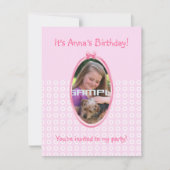 Ballerinamädchen-Geburtstags-Party Einladung (Vorderseite)