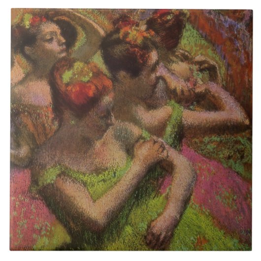 Ballerinas Adjusting Their Dresses (Edgar Degas) Fliese (Vorderseite)