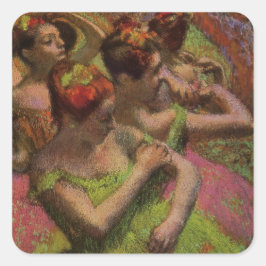 Ballerinas Adjusting Their Dresses (Edgar Degas) Quadratischer Aufkleber
