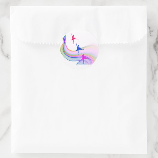 Ballerinas Aufkleber. Runder Aufkleber (Tasche)