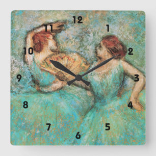 Ballerinas by Degas ~ Square Wall Clock Quadratische Wanduhr