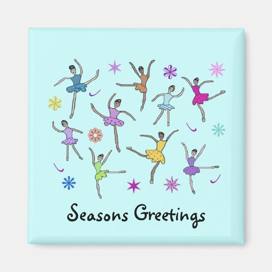 Ballerinas Dancing Holiday Magnete Magnet (Vorne)