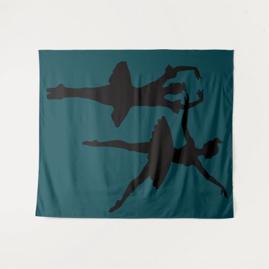 Ballerinas Dark Backdrop Wandteppich (Vorderseite (Horizontal))