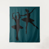 Ballerinas dunkler Hintergrund Wandteppich (Vorderseite)