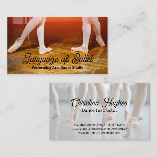 Ballerinas im Ballettstudio Visitenkarte (Vorne/Hinten)