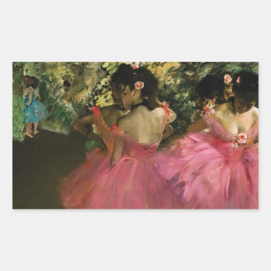 Ballerinas in Rosa von Edgar Degas Rechteckiger Aufkleber (Vorderseite)