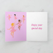 Ballerinas, Kinder Geburtstagskarte hinzufügen Nam Karte (Innenseite)