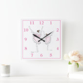 Ballerinas Quadratische Wanduhr (Zuhause)
