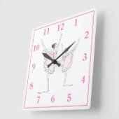Ballerinas Quadratische Wanduhr (Winkel)