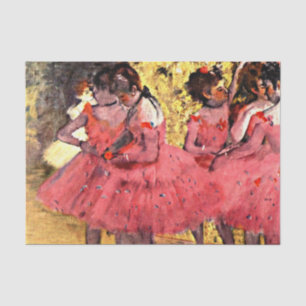 Ballerinas - Rosa Tänzer, Kunst von Degas Seidenpapier