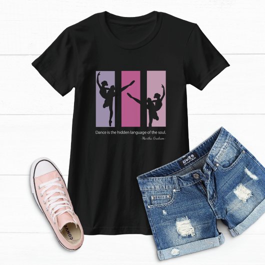 Ballerinas tanzen auf rosa Rechtecke T-Shirt