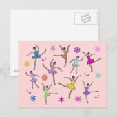 Ballerinas tanzende Postkarten (Vorne/Hinten)