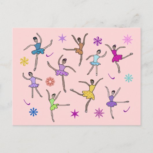 Ballerinas tanzende Postkarten (Vorderseite)