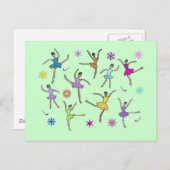 Ballerinas tanzende Postkarten (Vorne/Hinten)