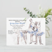 Ballerinas Tanzschule Einladung (Stehend Vorderseite)