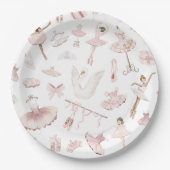 Ballerinas Wasserfarbe Rosa Geburtstagsparty Pappteller (Vorderseite)
