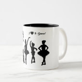 Ballerinas zwei tönige Tasse. Zweifarbige Tasse (VorderseiteRechts)