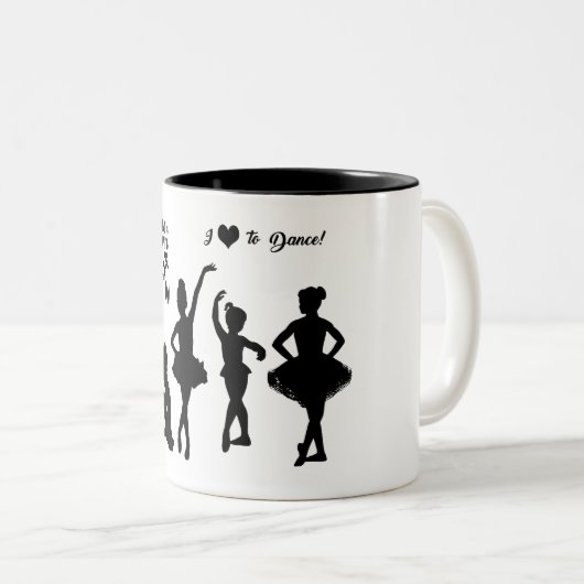 Ballerinas zwei tönige Tasse. Zweifarbige Tasse (VorderseiteRechts)