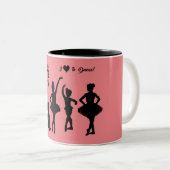Ballerinas zwei tönige Tasse. Zweifarbige Tasse (VorderseiteRechts)